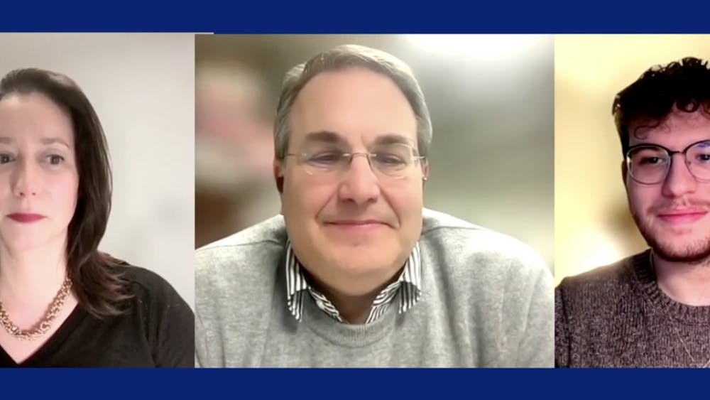 COURTESY OF LANA SWINDLE
Lieberman and Harlev discuss the implications of expanding presidential authority in Trump's second term in an event moderated by Assistant Director of Public Programming Mary Bruce. 