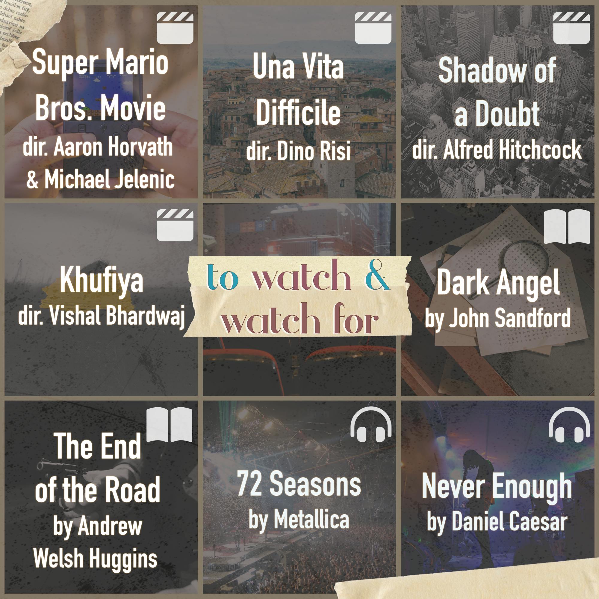 COURTESY OF JOHN D’CRUZ AND MARY KATE MCCORMICK
This week’s picks include The Super Mario Bros. Movie, Indian director Vishal Bhardwaj’s Khufiya and rock band Metallica’s new album 72 Seasons.