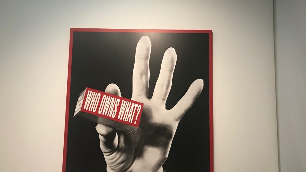 COURTESY OF TANYA WONGYIBULSIN
Barbara Kruger’s piece Who Owns What? is on display in the Tate’s Media Matters exhibit.