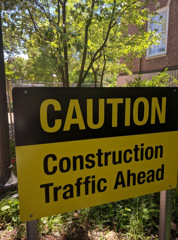 COURTESY OF WILL ANDERSON
Caution signs have been placed around Keyser Quad.