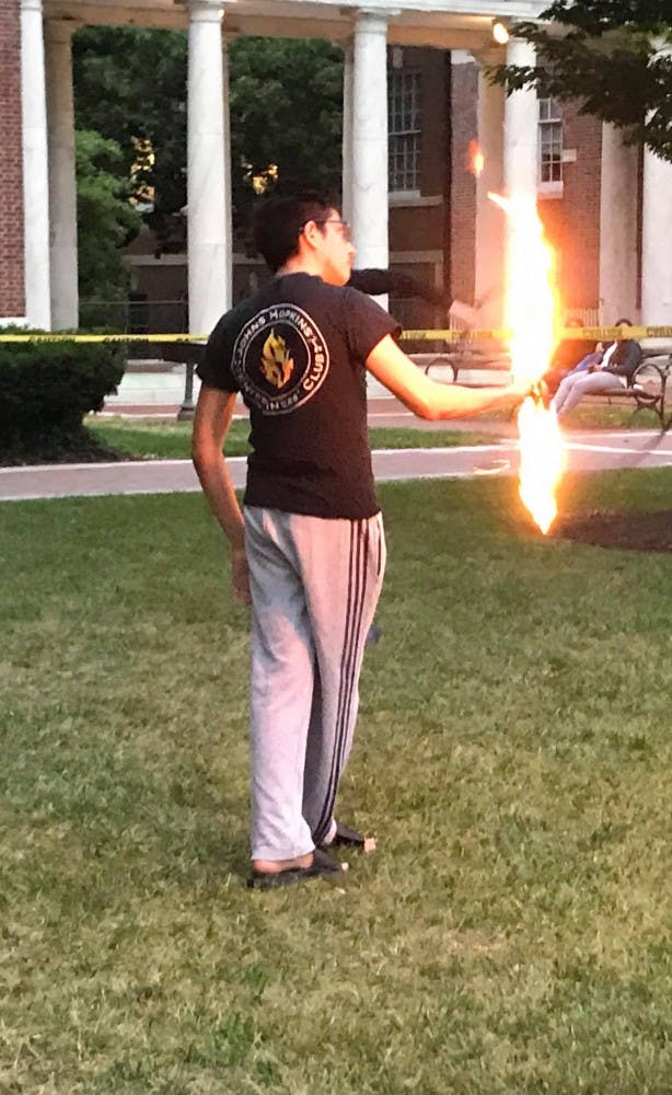 COURTESY OF MAHASHWETA GAYEN
Performers at the Hoptoberfest kickoff included fire dancers and singers.