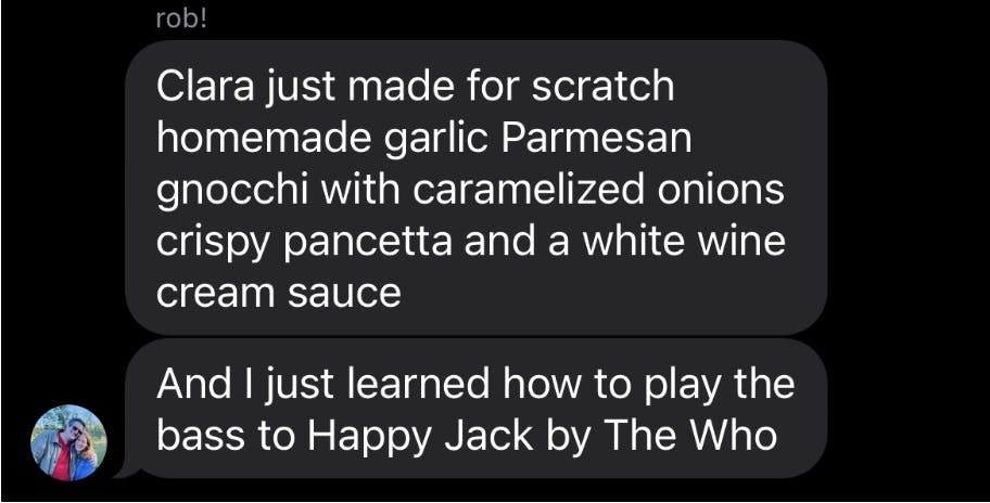 COURTESY OF HAILEY FINKELSTEIN
A very miraculous text from Finkelstein’s dad.