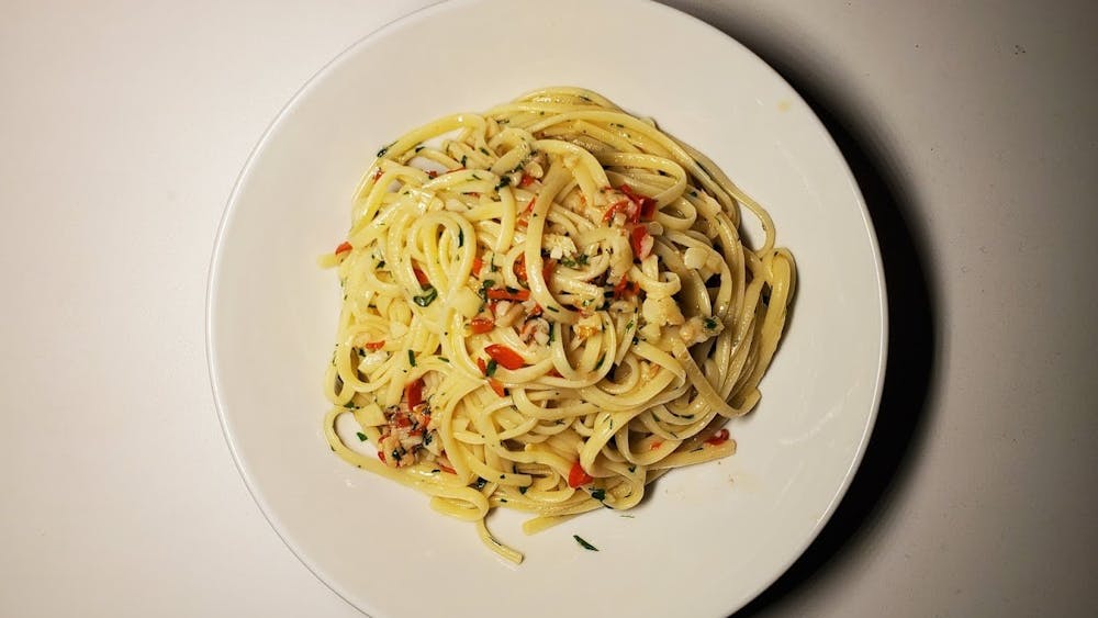 COURTESY OF JESSE WU
Pasta aglio e olio is just one of the many dishes that Wu has made while social distancing.