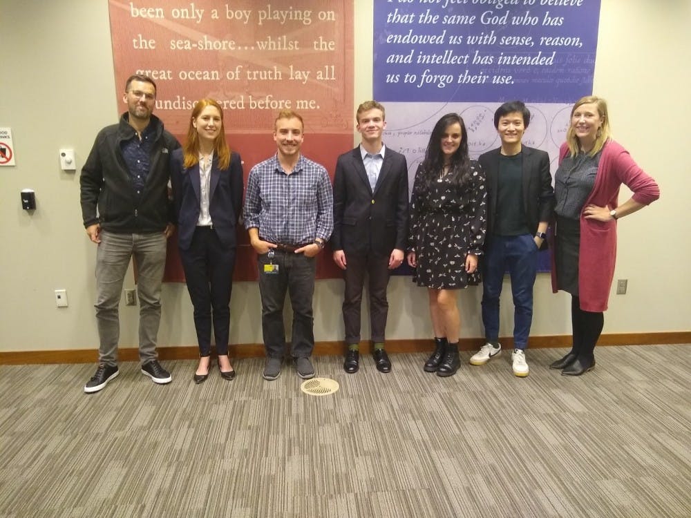 &nbsp;COURTESY OF ALLISON SEYLER
DURA recipients and Hugh Hawkins Fellows discussed their work in a panel presentation.