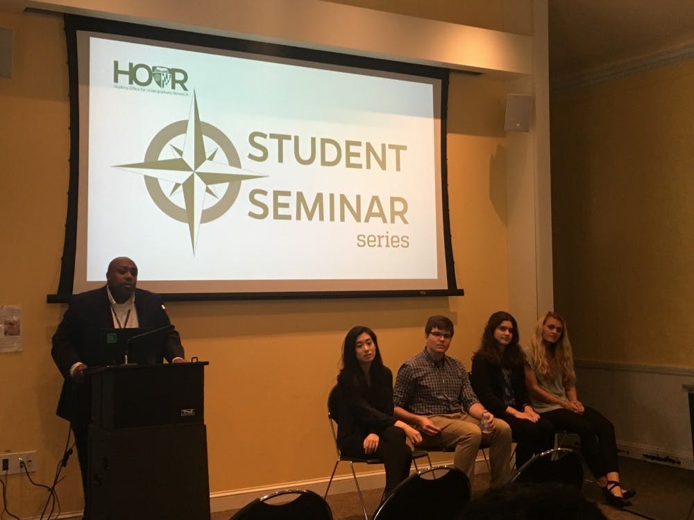 COURTESY OF JAEMIE BENNETT
Four undergrads presented their research on the brain at the seminar.