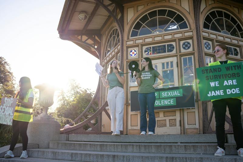 Protesters call for justice at Patterson Park following Cornell rape ...