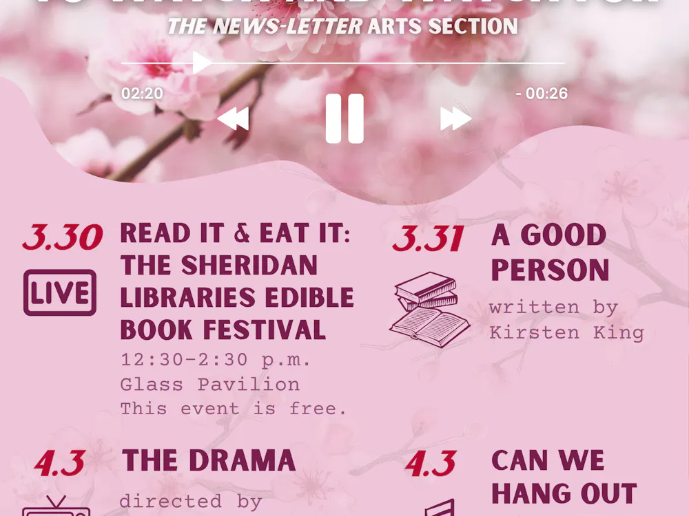 SYDNOR DUFFY / DESIGN & LAYOUT EDITOR
Welcome in spring with these picks from the Arts and Entertainment team!