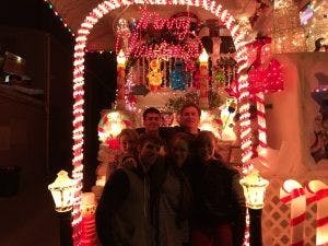  COURTESY OF PETER LOVERSO
Students pose in front of a colorful house in Hampden.