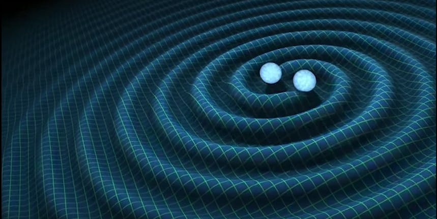 JPL
An illustration of gravitational waves formed by two black holes orbiting each other at increasing speeds.