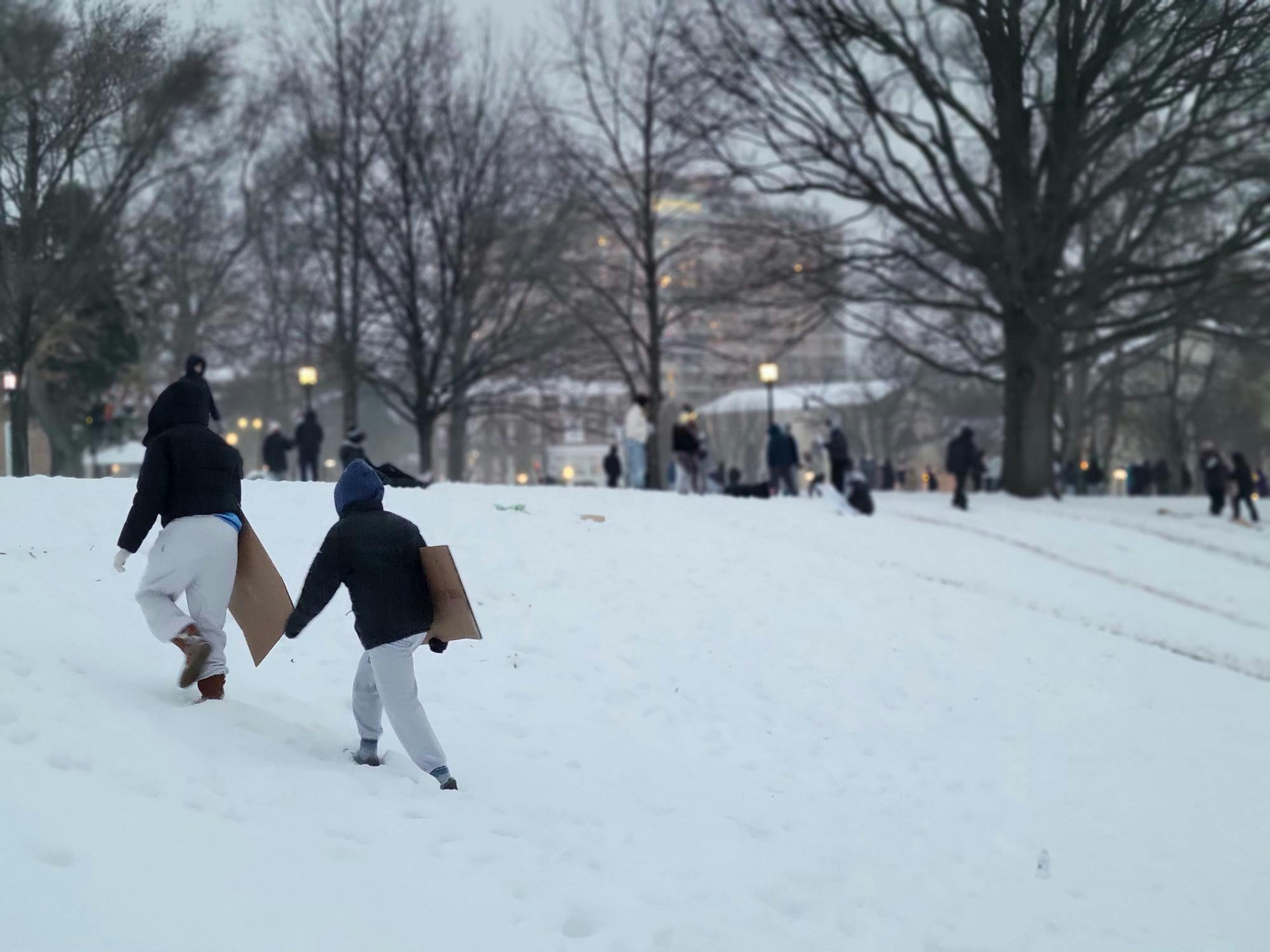 ERIC WANG / STAFF PHOTOGRAPHER&nbsp;
A large winter storm dropped eight to twelve inches of snow on Homewood on Jan. 25, closing the university for two days early in the semester.