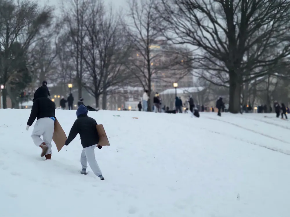 ERIC WANG / STAFF PHOTOGRAPHER
A large winter storm dropped eight to twelve inches of snow on Homewood on Jan. 25, closing the university for two days early in the semester.