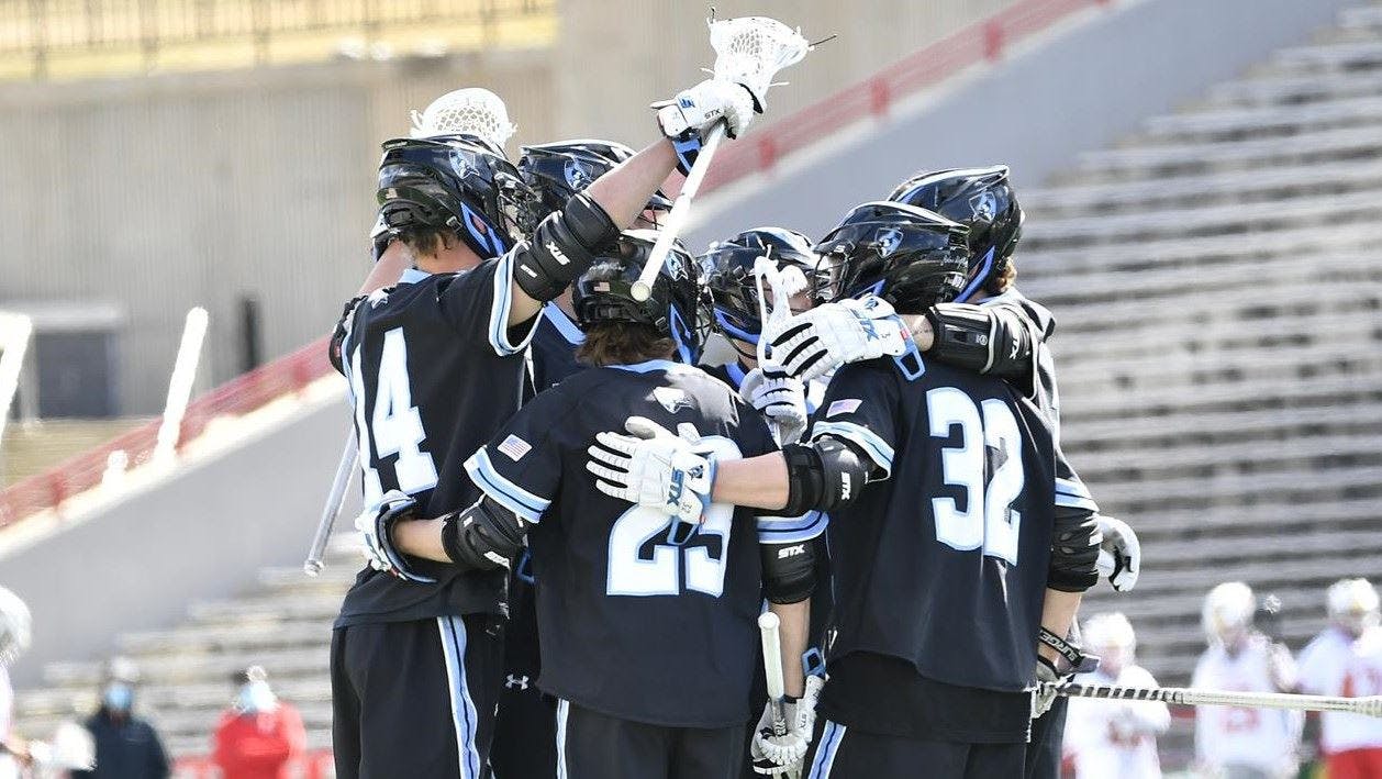 COURTESY OF HOPKINSSPORTS.COM
After a close first half, the Jays fell victim to an 8-0 Maryland scoring run.