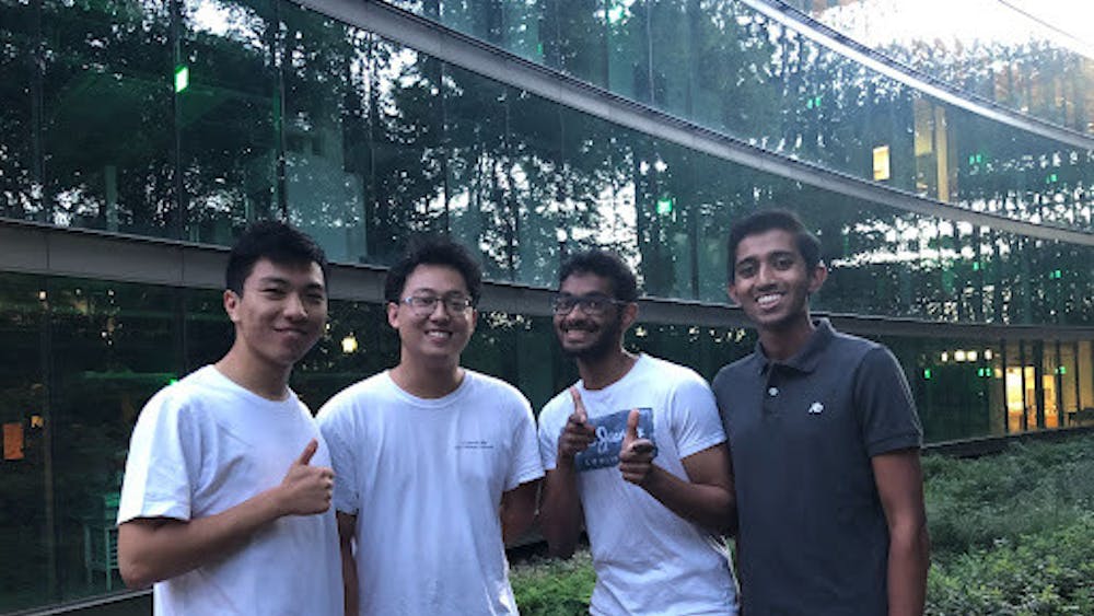 COURTESY OF QUEST2LEARN
The Quest2Learn team stands in front of the Undergraduate Teaching Labs.
