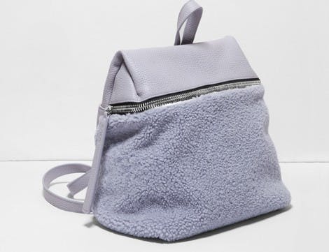 Courtesy of Moda and Estilo
College pragmatism meets couture for this fuzzy backpack by New York-based designer Sarah Law