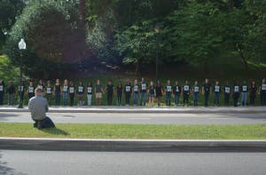  COURTESY OF KUNAL MAITI
Students lined N. Charles Street, stretching from the sculpture garden to the Beach.
