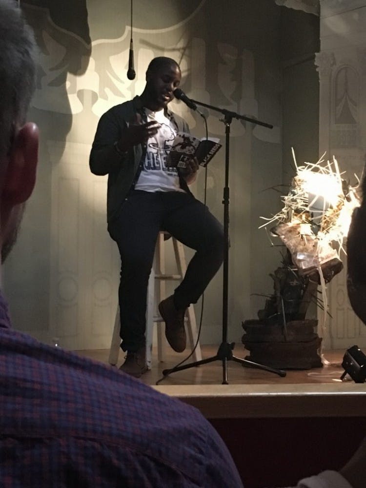  Courtesy of Mia Capobianco
Poet Tariq Touré recited pieces from his recent book, Black Seeds.