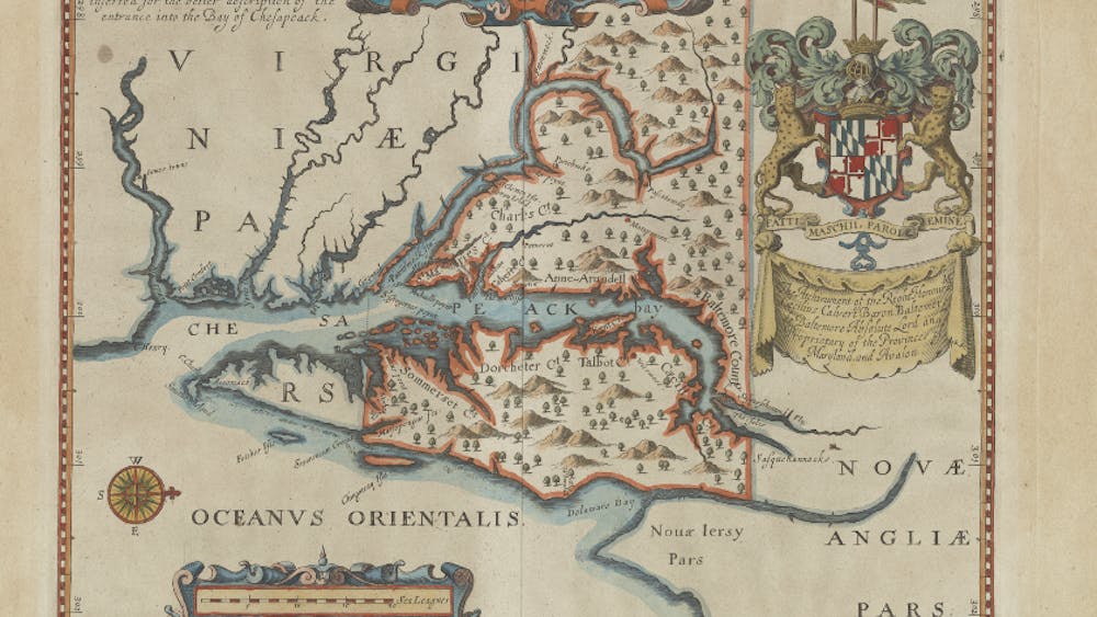 The maps featured in the Peabody Library were donated by a Hopkins alum.