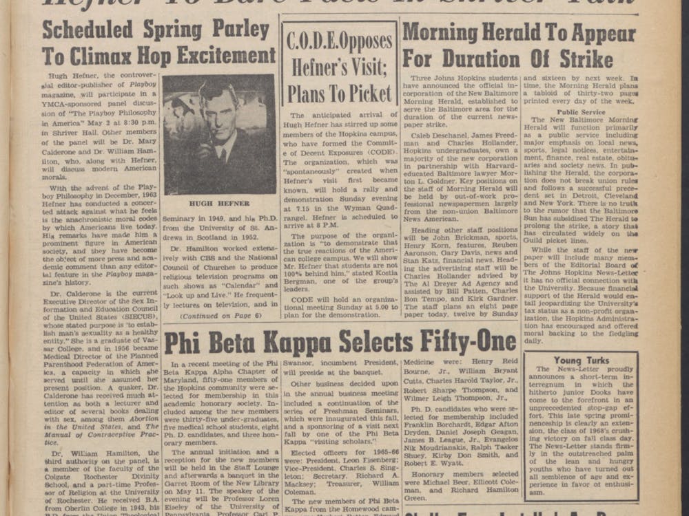 COURTESY OF THE UNIVERSITY ARCHIVES — SHERIDAN LIBRARIES
While working on The News-Letter, Deschanel and Freedman started a daily paper in Baltimore.