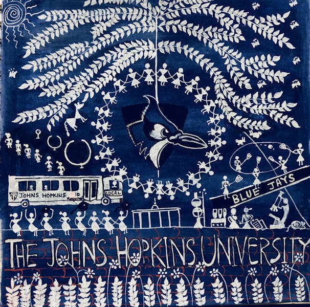 Blue Jay Indian Warli Art The Johns Hopkins NewsLetter