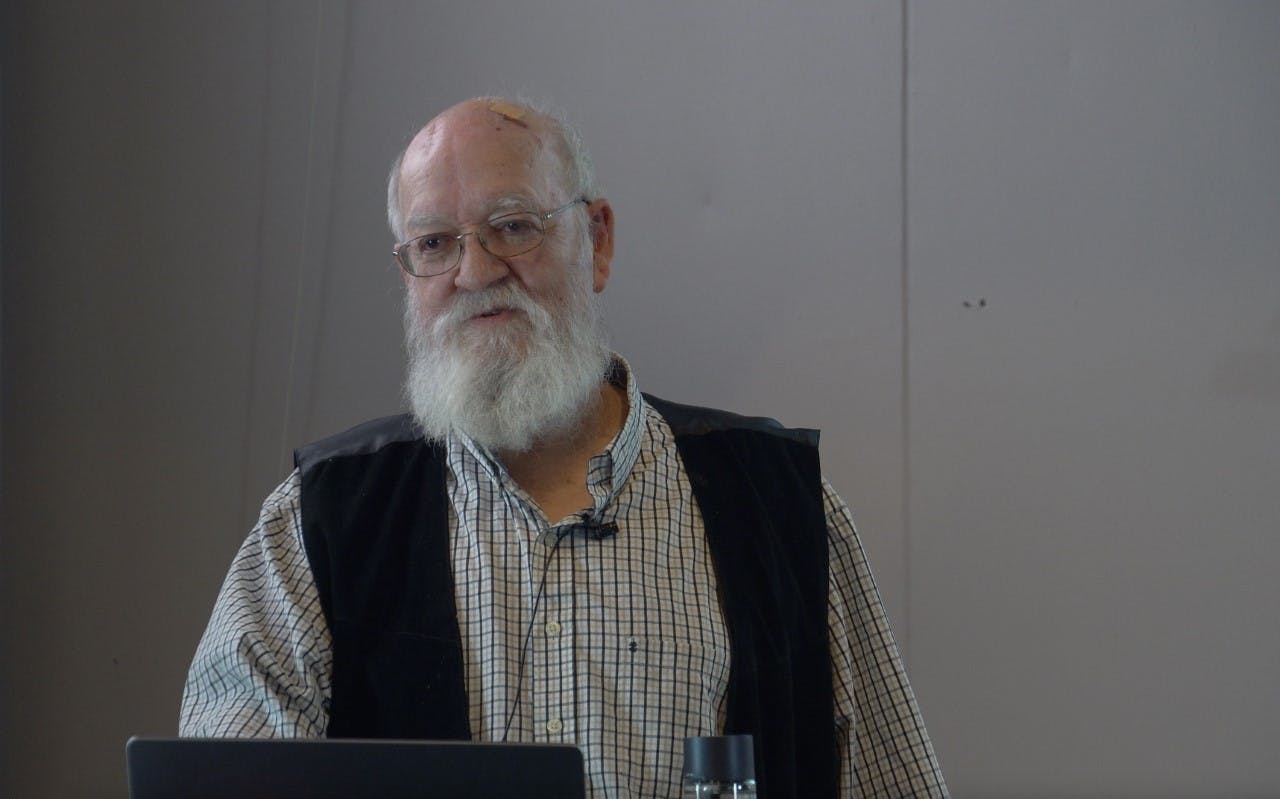 COURTESY OF NATURAL PHILOSOPHY FORUM
Dennett stressed the importance of cultural evolution in designing human thinking tools.