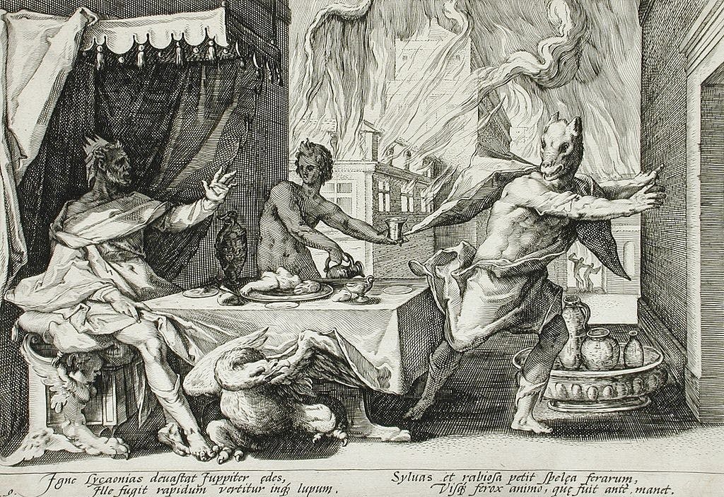 LOS ANGELES COUNTY MUSEUM OF ART / PUBLIC DOMAIN
In Greek mythology, Zeus transformed Lycaon into a werewolf as punishment for testing his omniscience.