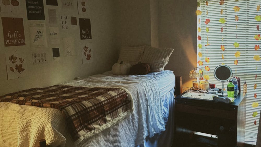 COURTESY OF GODSON NKANGINIEME
Nkanginieme turns his room into a comfortable and relaxing spot to unwind with aesthetic posters and décor. 