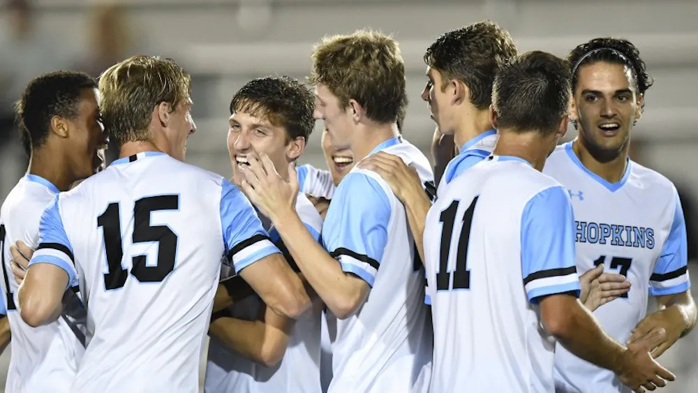 HOPKINSSPORTS.COM
The men’s soccer team earned an at-large bid to the NCAA Tournament.