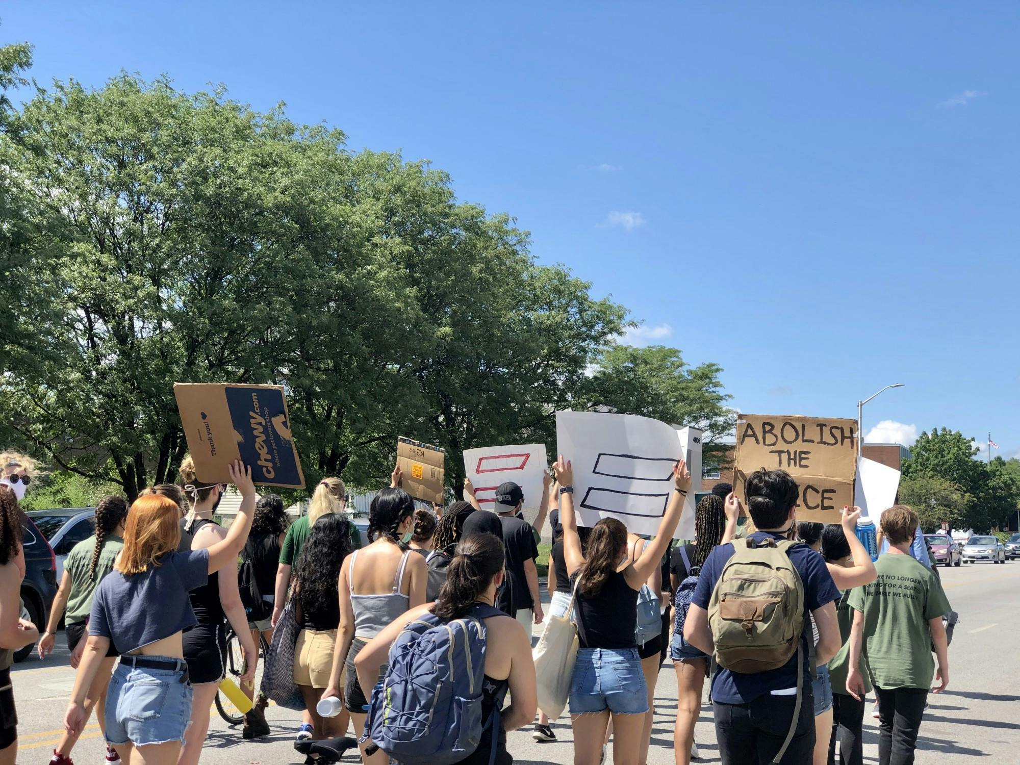 COURTESY OF RUDY MALCOM
Speakers at the march noted disparities between the neighborhoods on either side of York Road.