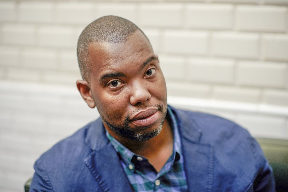 Paris, France. September 14, 2015. Ta-Nehisi Coates is seen at Cercle Kadrance in Paris, on Monday, September 14, 2015 in Paris, France. Antoine Doyen/AP Images for John D. & Catherine T. MacArthur Foundation
