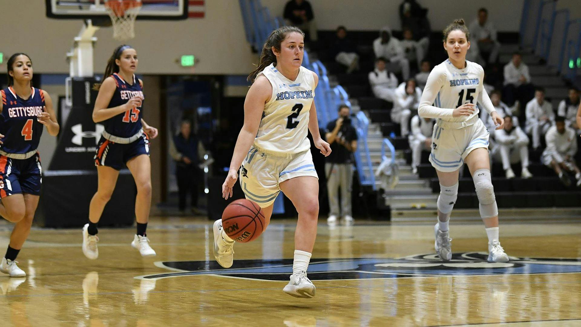 HOPKINSSPORTS.COM
The women’s basketball team lost 52-44 to the Gettysburg College Bullets on Jan 22.