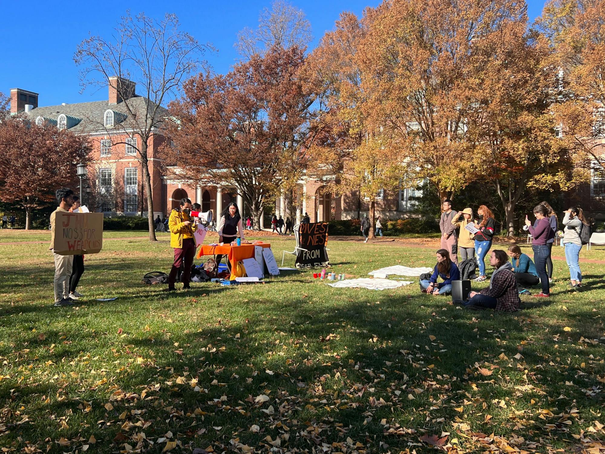 PHOTO EDITOR / STEVEN SIMPSON
Event organizers demanded the University to end APL’s contract with the U.S. military.&nbsp;