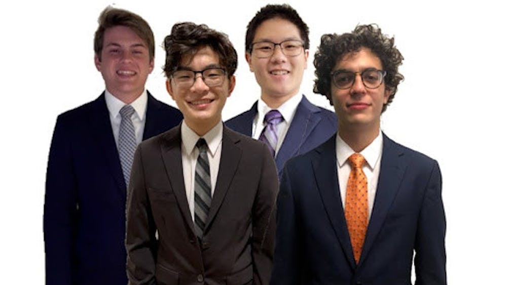 COURTESY OF THE NATIONAL INVENTORS HALL OF FAME
(From left to right) Bruce Enzmann, Anson Zhou, Michael Lan and Juan Diego Carrizo are members of the Innerva team.