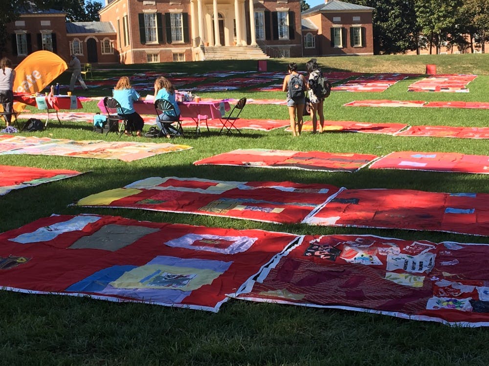 SAMANTHA SETO/ PHOTOGRAPHY STAFF
The Monument Quilt displayed artwork, stories and reflections of sexual assault survivors.