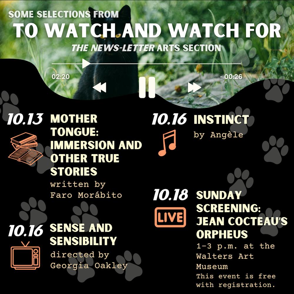 To watch and watch for: Week of Oct. 11 - The Johns Hopkins News-Letter