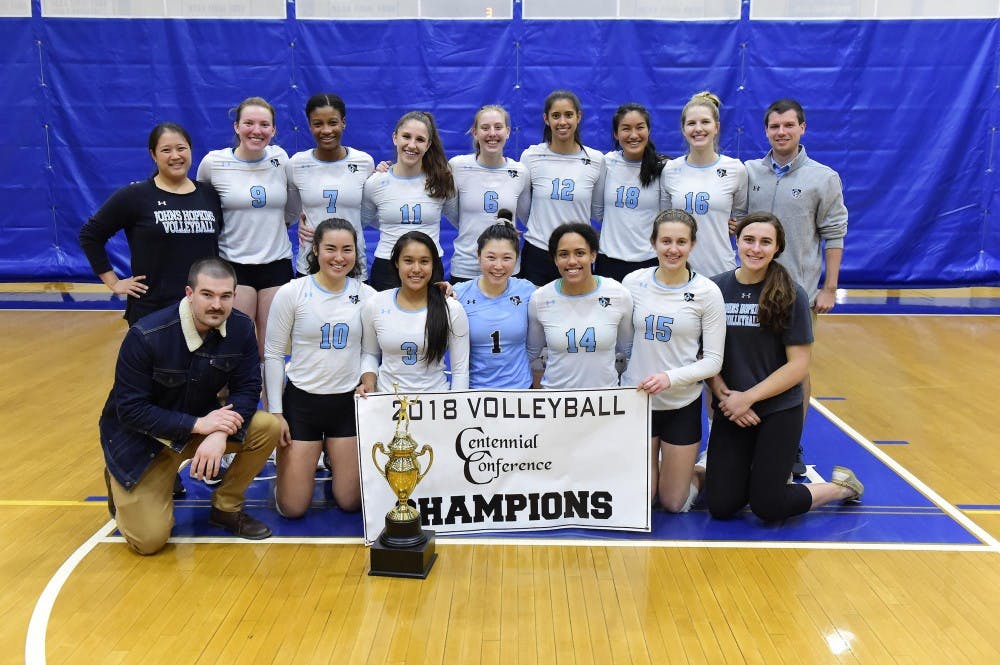 COURTESY OF HOPKINSSPORTS.COM

The volleyball team wins their third consecutive Conference Championship, as they swept their opponents in both the semifinals and finals.