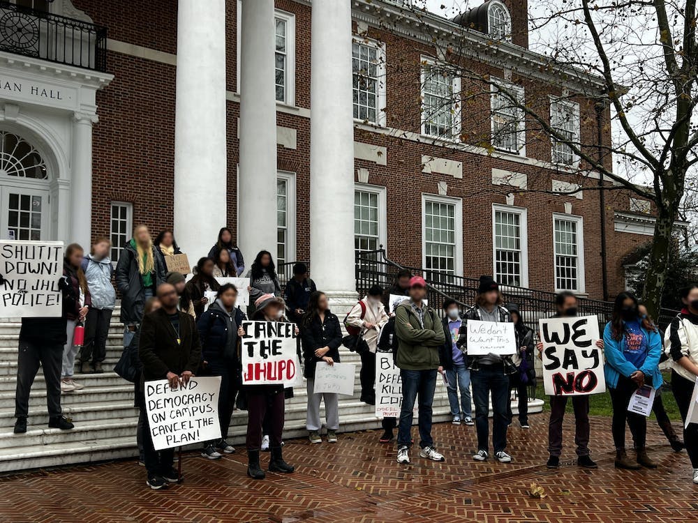 COURTESY OF AASHI MENDPARA
Community members and Hopkins affiliates have protested the establishment of the JHPD since the University announced its plans to create a private police force.