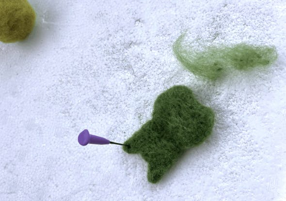 COURTESY OF ESTELLE CHEN
Chen describes her theory on hobbies; pictured is her felted frog, a work in progress.