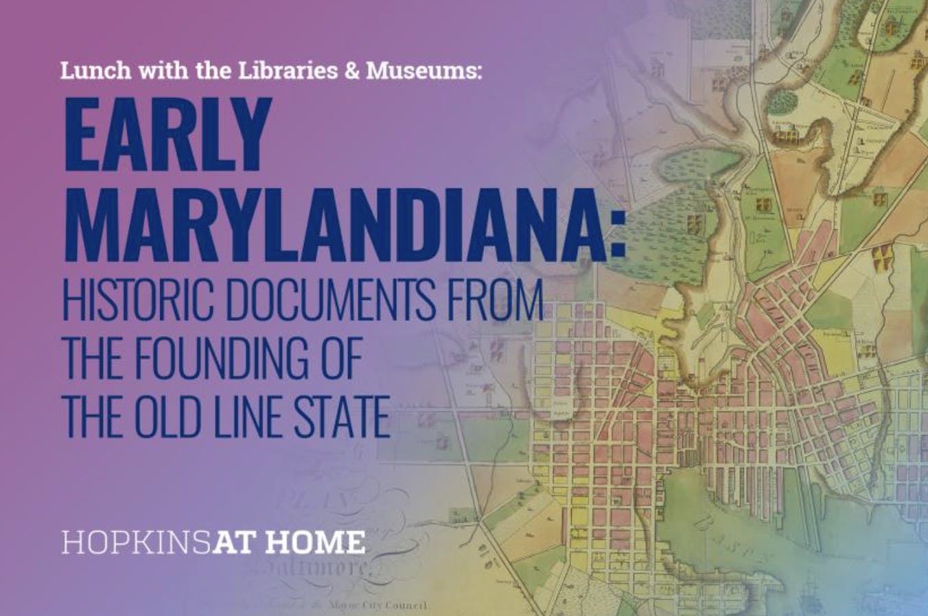 COURTESY OF KATHERINE ZHU
Curators and historians analyzed primary sources to characterize the early colonial context of Maryland as part of the "Lunch with the Libraries &amp; Museums" speaker series event.&nbsp;