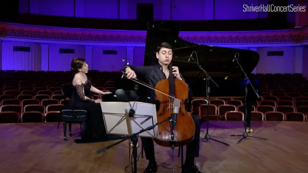 COURTESY OF SARAH JUNG
Narek Hakhnazaryan and Armine Grigoryan performed in the Aram Khachaturian Concert Hall in Yerevan, Armenia.