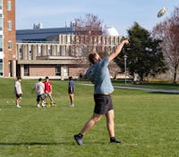 NATURE: Students play a variety of sports in the warm weather.