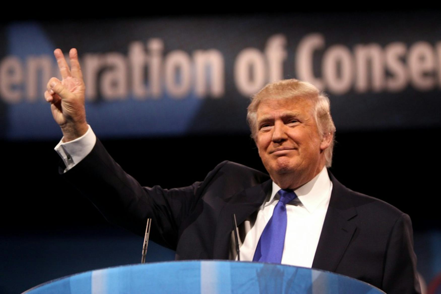TRUMP THIS: Donald Trump (above) recently announced that he is considering running for president. Above, he is pictured speaking at the 2013 Conservative Political Action Conference in National Harbor, Maryland.