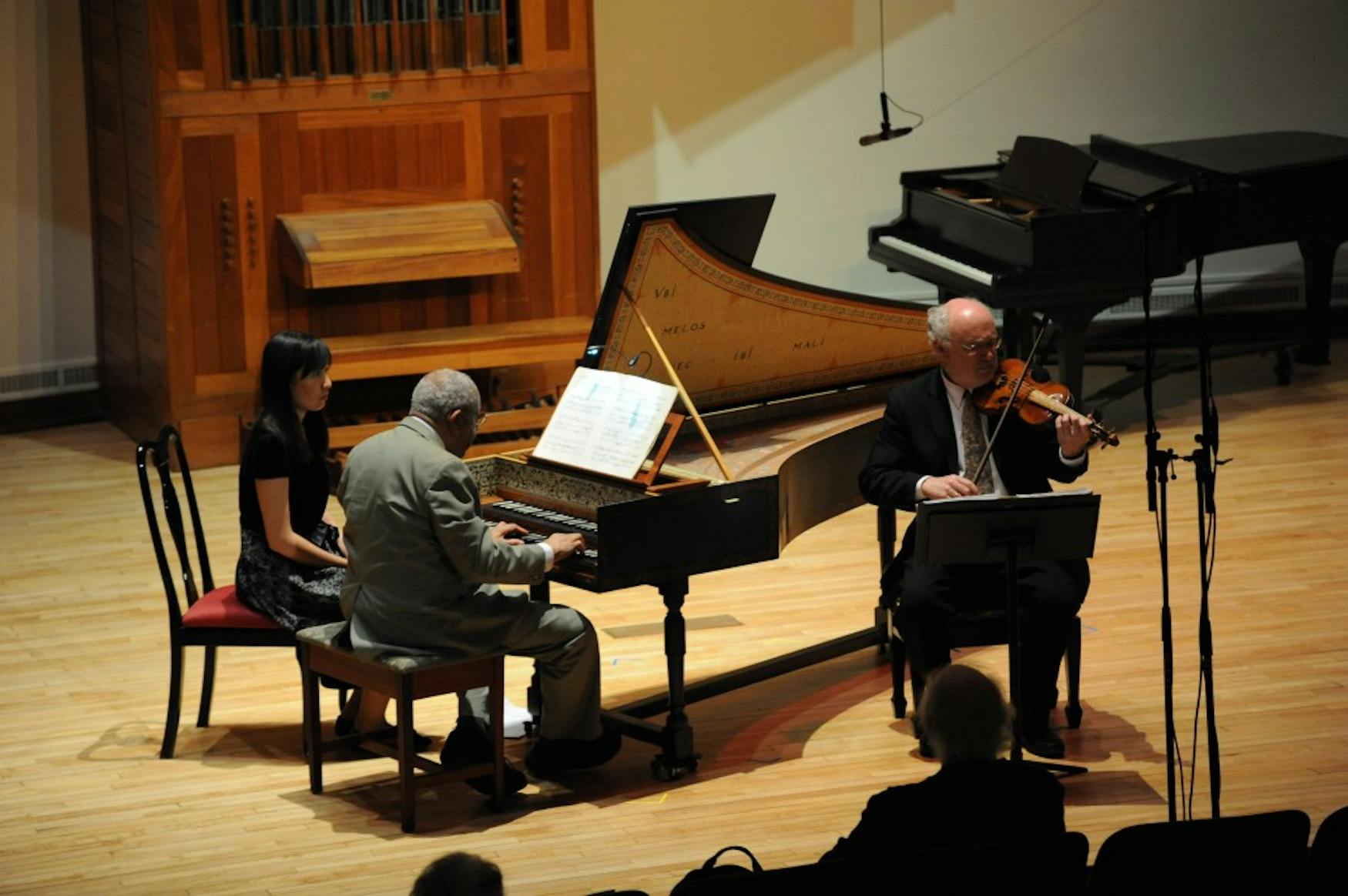 NEXT GENERATION: A concert on Sunday night paid tribute to Erwin Bodky, the first music professor at the University. Pictured below are James Nickleson (left) on the harpsichord and Prof. Daniel Stepner (MUS) (right) on the violin.