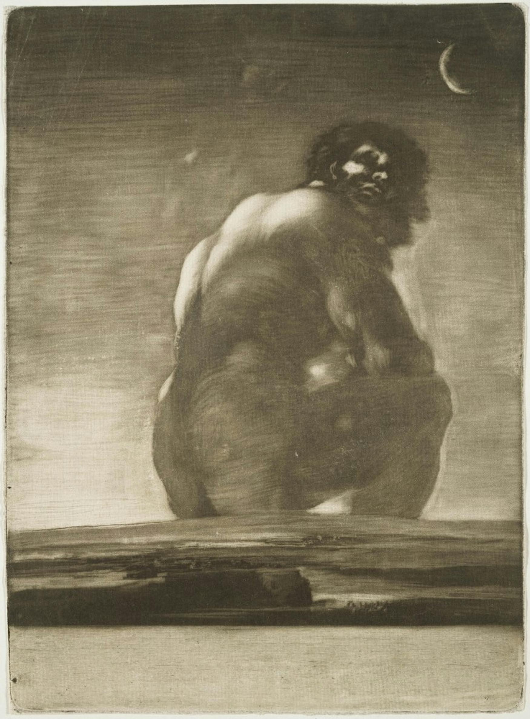 2.
Seated Giant
Francisco Goya y Lucientes (Spanish, 1746–1828)
by 1818
Burnished aquatint; working proof, first state
* Katherine E. Bullard Fund in memory of Francis Bullard
* Photograph © Museum of Fine Arts, Boston