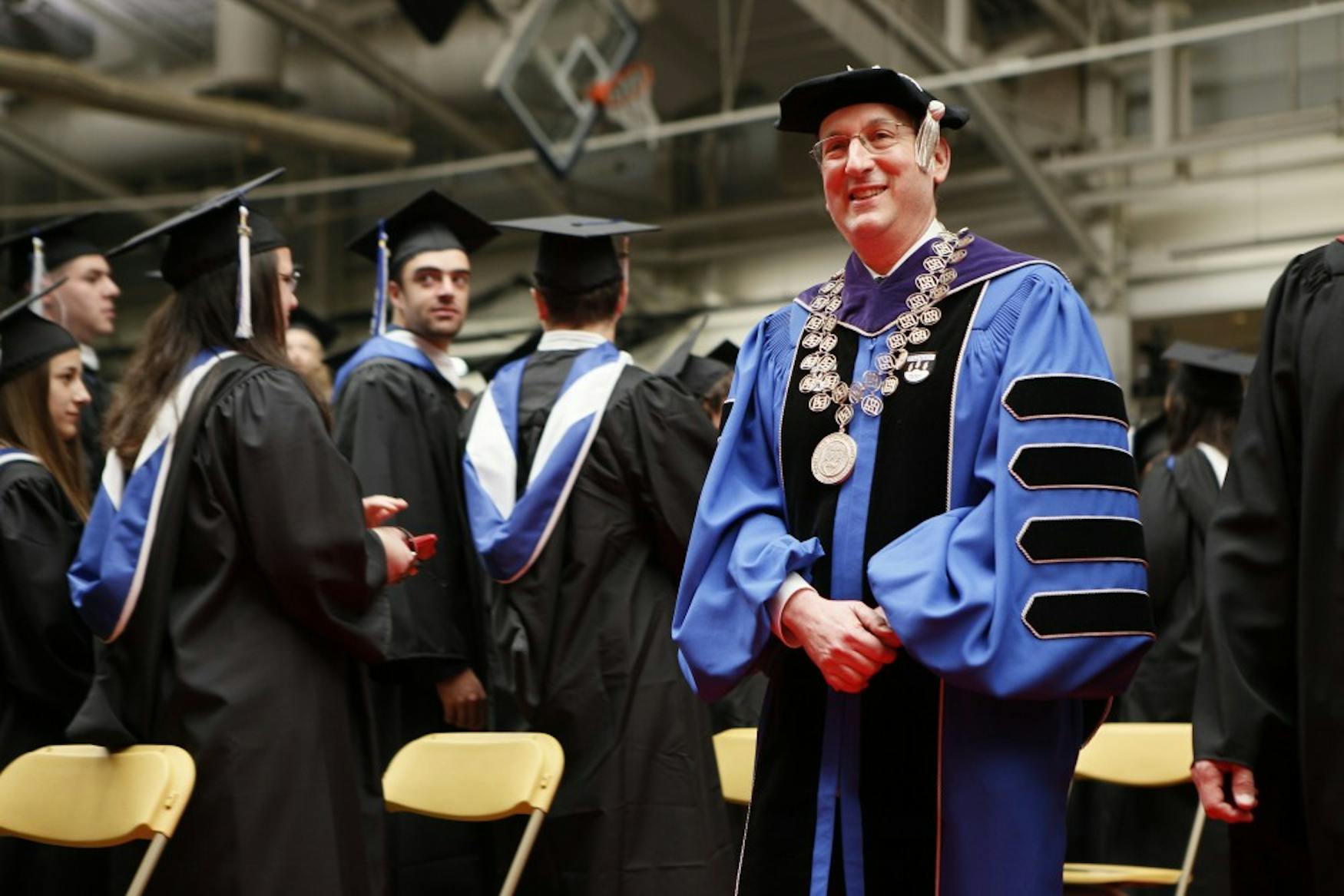 PRESIDENTIAL ADDRESS: University President Frederick Lawrence, who announced last week that he will be resigning, is pictured here at last year's commencement.