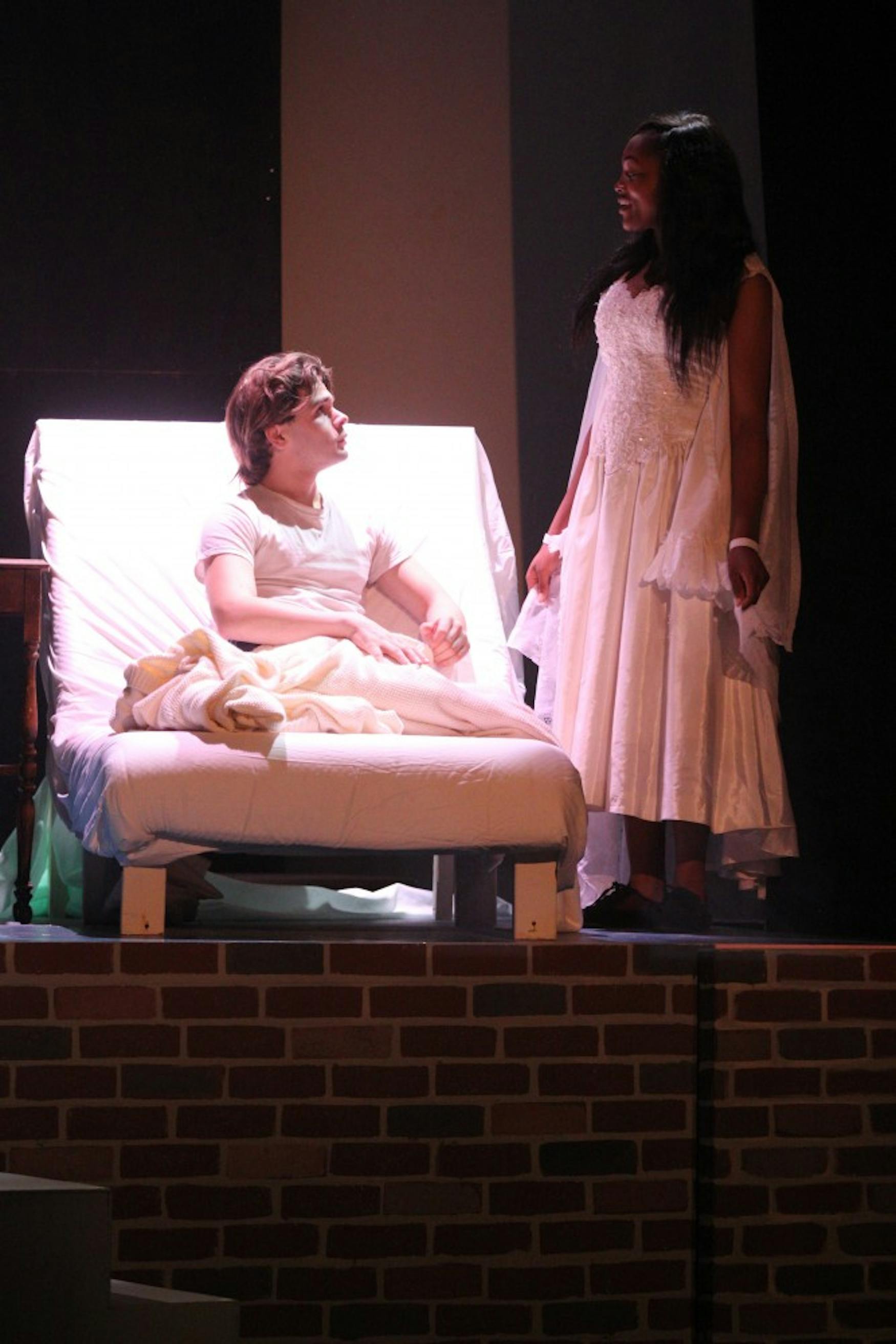 SUPERNATURAL:  Last semester, Brandeis Players performed Tony Kushner’s Angels in America. In this scene, Prior (Sumner Alperin ’18) envisions an angel while in the hospital after being diagnosed with AIDS.