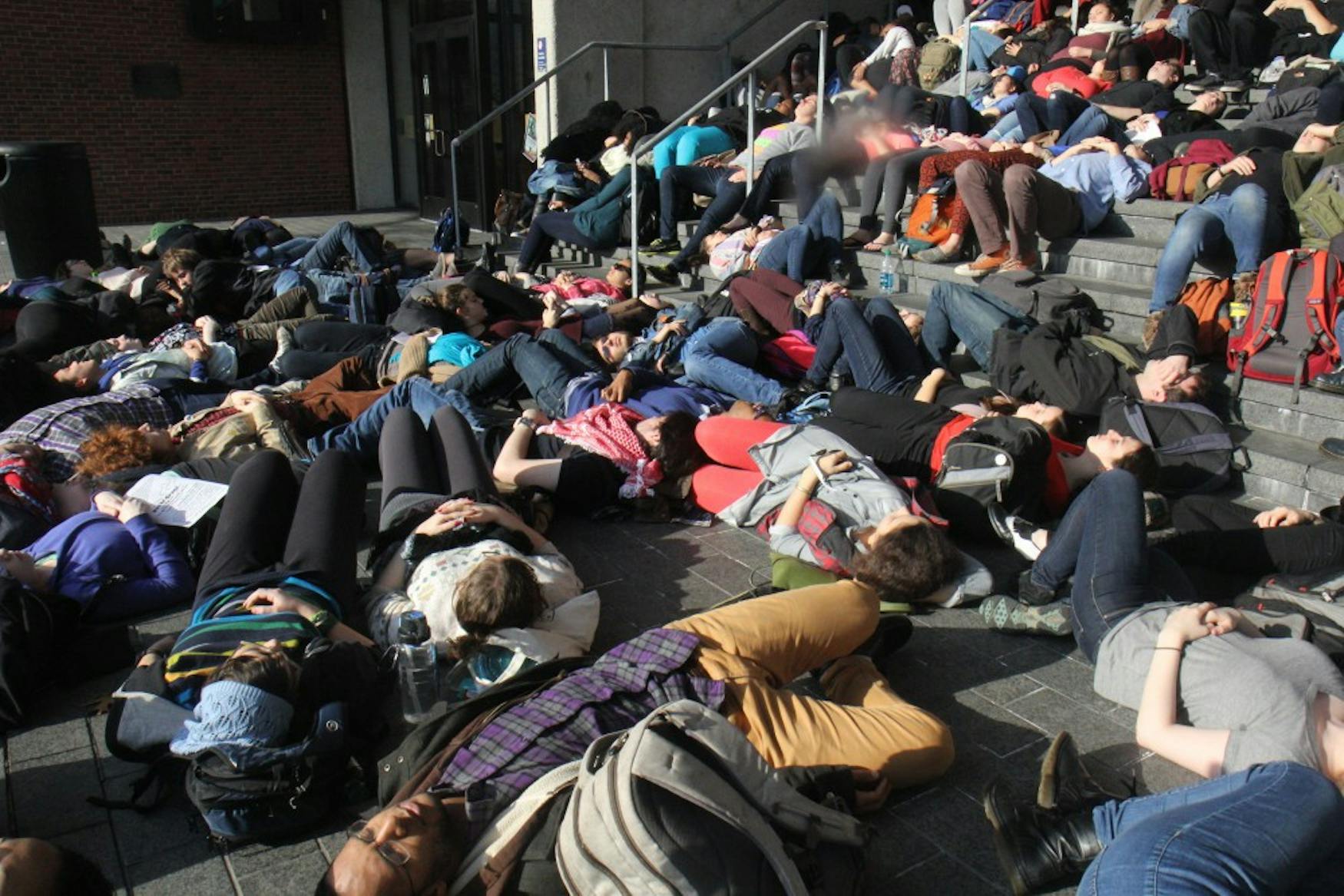 Students participate in "die-in"