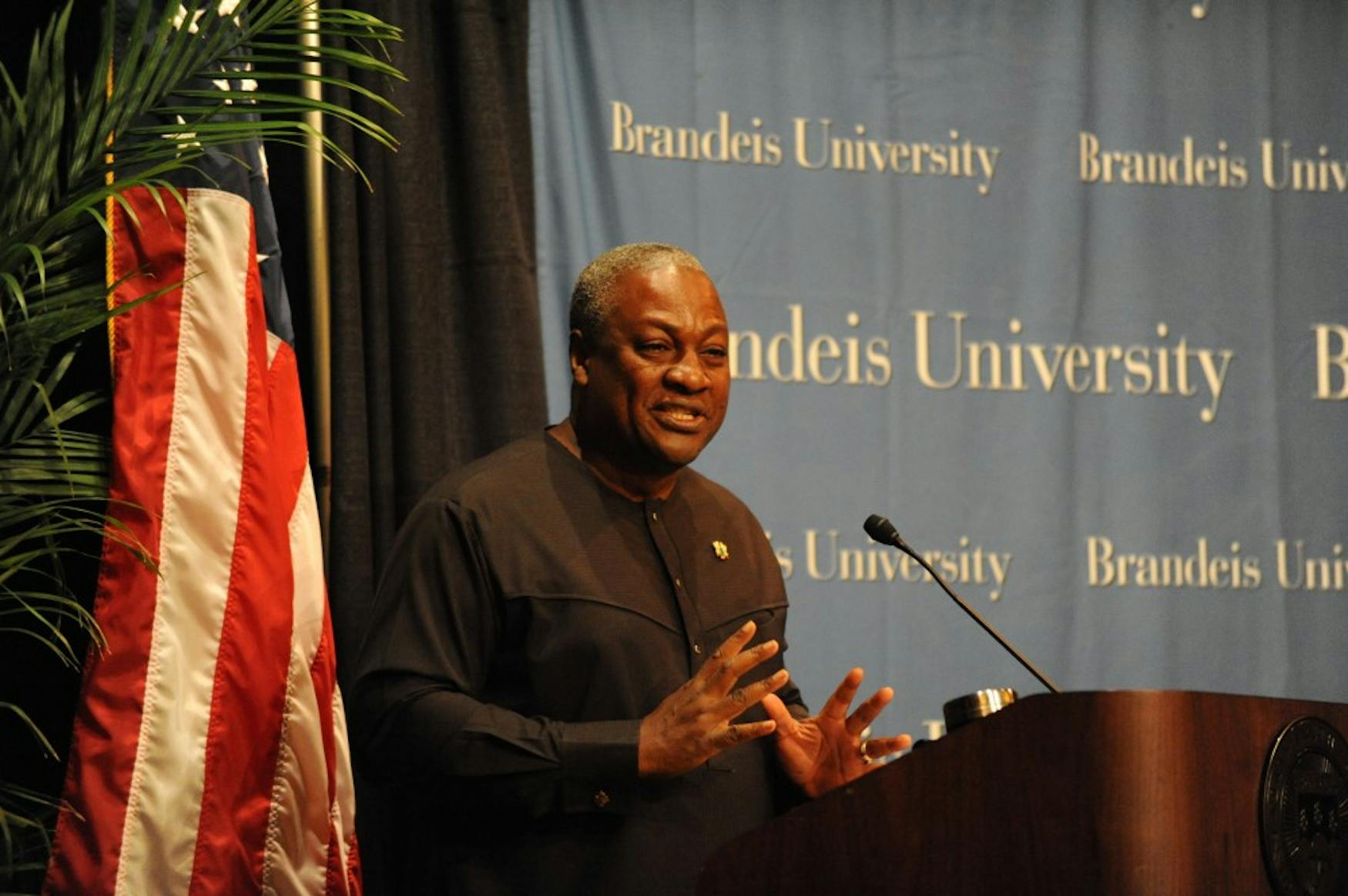 The President of Ghana John Dramani Mahama spoke in the Shapiro Campus Center Theater last Monday.