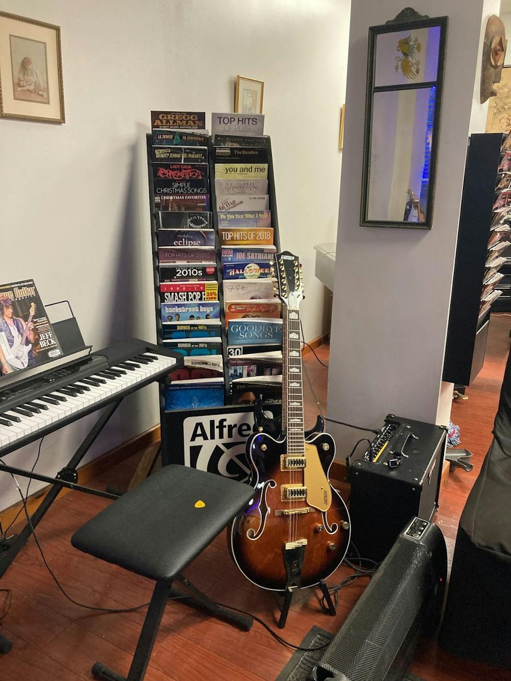 ON DISPLAY: The store has an impressive section of guitars and other instruments.