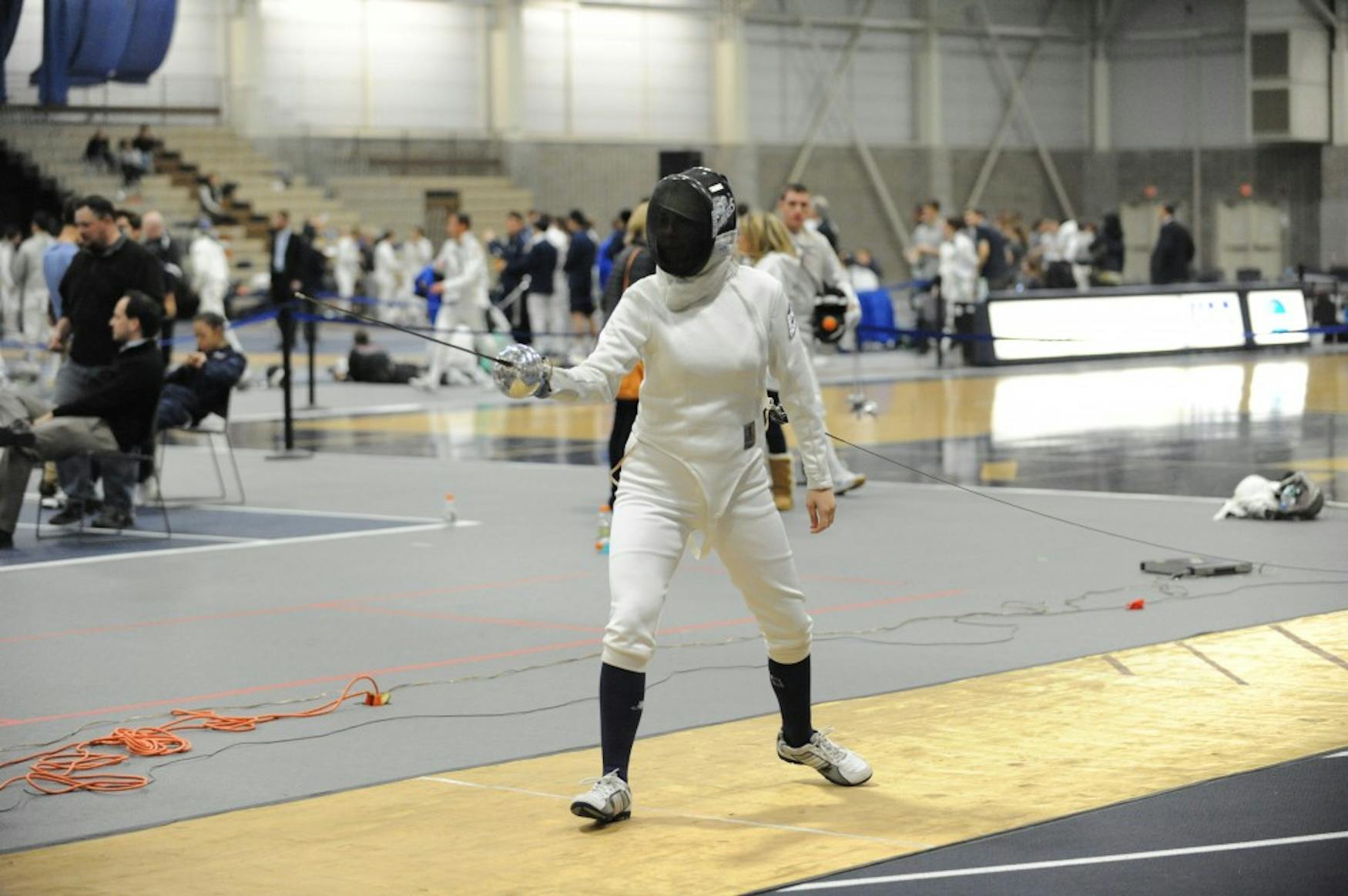 ON POINT: Epeeist Savannah Bishop ’17 fights at the Western Invitational at the United States Air Force Academy on Saturday.. a.
