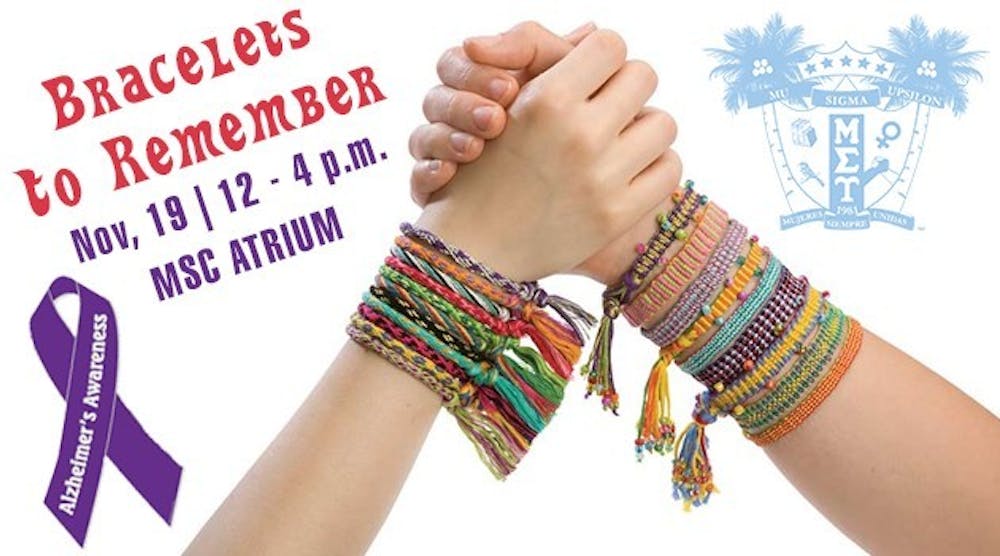 Making Bracelets for Alzheimer’s Awareness Month 